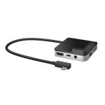 j5create JCD612 USB-Câ„¢ to 4K 60 Hz HDMIâ„¢ Travel Dock for iPad ProÂ®, includes 1x HDMI port and 2x USB ports, Black and Silver