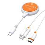 j5create JVAW62 ScreenCast USB-C® Wireless Display HDMI Extender, White and Orange