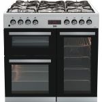 Beko KDVF90X 90cm Double Oven Range Cooker with 5 Burner Gas Hob