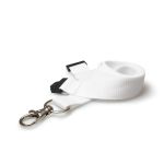 Digital ID 20mm Recycled White Lanyards with Flat Breakaway and Metal Trigger Clip (Pack of 100)