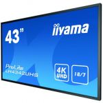 iiyama LH4342UHS-B1 signage display 108 cm (42.5") IPS 4K Ultra HD Digital signage flat panel Black Built-in processor Android 8.0