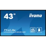 iiyama LH4354UHS-B1AG Signage Display Digital signage flat panel 108 cm (42.5") LCD Wi-Fi 500 cd/mÂ² 4K Ultra HD Black Built-in processor Android 11 24/7