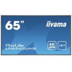 iiyama LH6542UHS-B1 signage display 163.8 cm (64.5") IPS 4K Ultra HD Digital signage flat panel Black Built-in processor Android 8.0