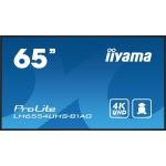 iiyama LH6554UHS-B1AG Signage Display Digital signage flat panel 165.1 cm (65") LCD Wi-Fi 500 cd/mÂ² 4K Ultra HD Black Built-in processor Android 11 24/7