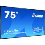 iiyama LH7510USHB-B1 signage display 190.5 cm (75") LED 4K Ultra HD Digital signage flat panel Black