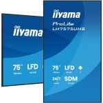 iiyama 75" 4K UHD Professional Digital Signage 24/7 display featuring Android OS, FailOver and Intel® SDM slot