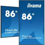 iiyama LH8675UHS-B1AG Signage Display Digital signage flat panel 2.17 m (85.6") LCD Wi-Fi 500 cd/m² 4K Ultra HD Black Built-in processor Android 11 24/7