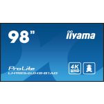 iiyama LH9854UHS-B1AG Signage Display Digital signage flat panel 2.48 m (97.5") LCD Wi-Fi 500 cd/mÂ² 4K Ultra HD Black Built-in processor Android 11 24/7