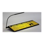 LogicKeyboard XL Print - Black on Yellow Bluetooth Mini Keyboard