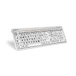 Logickeyboard LKB-LPRNTBW-CWMU-UK keyboard Office USB QWERTY UK English Black, Silver, White