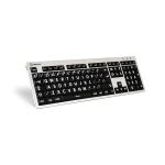 Logickeyboard LKB-LPRNTWB-CWMU-UK keyboard Office USB QWERTY UK English Black, Silver, White