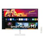 Samsung 32" M70B UHD, USB-C White Smart Monitor with Speakers & Remote
