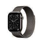 Apple Watch Series 11 GPS + Cellular 42mm Slate Titanium Case with Slate Milanese Loop