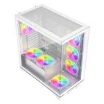 1stPlayer 1st Player MIKU Mi8 White Mid Tower Case with 7 x ARGB Fans