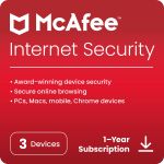 McAfee Internet Security Antivirus security 3 license(s) 1 year(s)