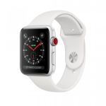 Apple Watch Series 3 GPS + Cellular, 42mm Silver Aluminium Case with White Sport Band