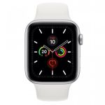 Apple Watch Series 5 GPS, 44mm Silver Aluminium Case with White Sport Band - S/M & M/L