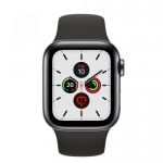 Apple Watch Series 5 GPS + Cellular, 40mm Space Black Stainless Steel Case with Black Sport Band - S/M & M/L