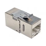 Tripp Lite Cat6a Straight-Through Modular Shielded In-Line Snap-In Coupler w/90-Degree Down-Angled Port (RJ45 F/F),