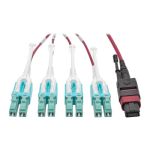Tripp Lite N845-02M-8L-MG 40G 4xLC Fan-Out OM4 Plenum-Rated Fiber Optic Cable