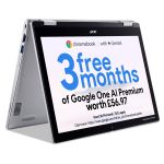 Acer Chromebook NX.KYTEK.003 laptop Intel N N100 30.5 cm (12") Touchscreen WUXGA 4 GB LPDDR5-SDRAM 128 GB eMMC Wi-Fi 6E (802.11ax) ChromeOS Silver