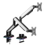 electriQ Gaming Dual Monitor Arm with RGB Lighting