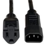 Tripp Lite Universal AC Power Adapter Cord Lead Cable, 10A, 18AWG (IEC-320-C14 to NEMA 5-15R), 0.61 m (2-ft.)