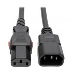 Tripp Lite C14 Male to C13 Female Power Cable, C13 to C14 PDU-Style, Locking C13 Connector, 10A, 18 AWG, 1.22 m