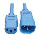 Tripp Lite Heavy-Duty Power Extension Cord, 15A, 14 AWG (IEC-320-C14 to IEC-320-C13), Blue, 0.61 m