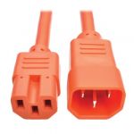 Tripp Lite Heavy-Duty Computer Power Cord, 15A, 14 AWG (IEC-320-C14 to IEC-320-C15), Orange, 0.91 m