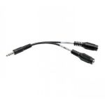 Tripp Lite 3.5mm 3-Position Female (x2) to 3.5mm 4-Position Male Audio Headset Splitter Adapter, 15.24 cm
