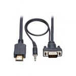 Tripp Lite HDMI to VGA + Audio Active Converter Cable, HDMI to Low-Profile HD15 + 3.5 mm (M/M), 1920 x 1200/1080p  60 Hz, 4.57 m
