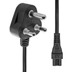 ProXtend Angled Type D (India) to C5 Power Cord Black 2m