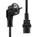 ProXtend Angled Type F (Schuko) to C13 Power Cable, Black 5m