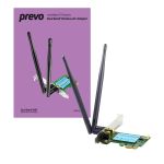 PREVO 1200mbps PCI-Express Dual Band Wireless AC Adapter with Detachable Antennas and Additional Low Profile Bracket