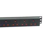 LMS 1U 12 WAY Vert 13A PDU + SWITCH  > 32A CMDO