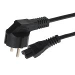 Maplin PL1557 power cable Black 1 m C5 coupler Power plug type F