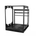 StarTech.com 12U Sliding Rotating Open Frame Network Rack - 4 Post AV /Data Rack - 16.7" Deep Slide-Out IT Equipment Rack w/Cable Management Pull Out/Pivoting Computer/Communications Rack