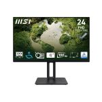 MSI Pro MP245PG 24 Inch Monitor, FHD (1920 x 1080), 100Hz, IPS, 1ms, 1x HDMI 1.4b, 1x DP 1.2a output, 1x D-Sub(VGA), Built-in Speakers, Anti-Glare, Anti-Flicker, Less Blue light, TÜV Certified, VESA, Kensington, 4-way adjustable stand, Black