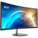 MSI Pro MP341CQ 34 Inch Curved Monitor, 1500R, UWQHD (3440 x 1440), 21:9, 100Hz, VA, 4ms, HDMI, VGA, Built-in Speakers, Anti-Glare, Anti-Flicker, Less Blue light, TÃœV Certified, VESA, Kensington, Black