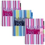 CTS Wholesale Pukka Pad Stripes Polypropylene Project Book 250 Pages A4 Blue/Pink (3)