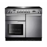Rangemaster Professional + 100 Induction Freestanding cooker Electric Zone induction hob Black, Stainless steel