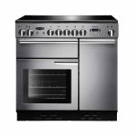 Rangemaster Professional + 90 Ceramic Freestanding cooker Electric Black, Stainless steel