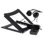 Maplin Working from Home Kit - Headset with Mic, Full HD Webcam & Laptop Stand