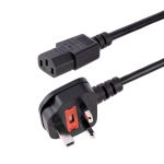 StarTech.com 3m UK Computer Power Cord - 3 Pin Mains Lead - C13 to BS-1363
