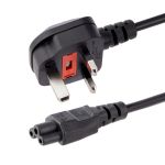 StarTech.com 1m Laptop Power Cord - 3 Slot for UK - BS-1363 to C5 Clover Leaf Power Cable Lead