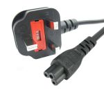 StarTech.com 2m Laptop Power Cord - 3 Slot for UK - BS-1363 to C5 Clover Leaf Power Cable Lead
