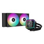 DeepCool LD 240 AIO Liquid CPU Cooler, Universal Socket, 240mm Radiator, PWM 2400RPM Cooling Fans, Addressable RGB LED Lighting, Fully Customizable Infinity Mirror Cap Design, Digital Display,