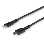 StarTech.com 1m USB C to Lightning Cable - Durable Black USB Type C to Lightning Connector Fast Charge & Sync Charging Cord, Rugged w/Aramid Fiber Apple MFI Certified iPhone 11 iPad Air