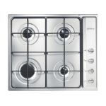 Smeg S64S hob Stainless steel Built-in 60 cm Gas 4 zone(s) Built-in hood